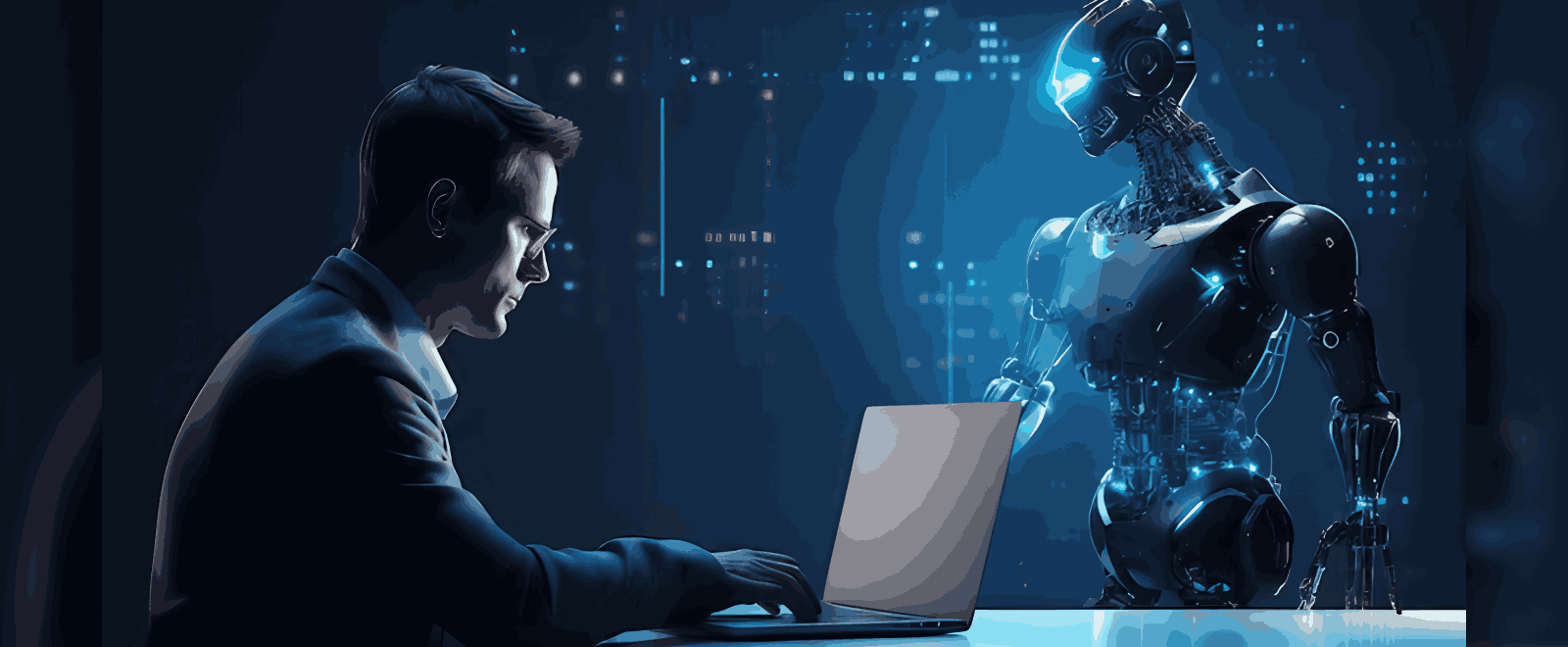 AI ML Building illustration